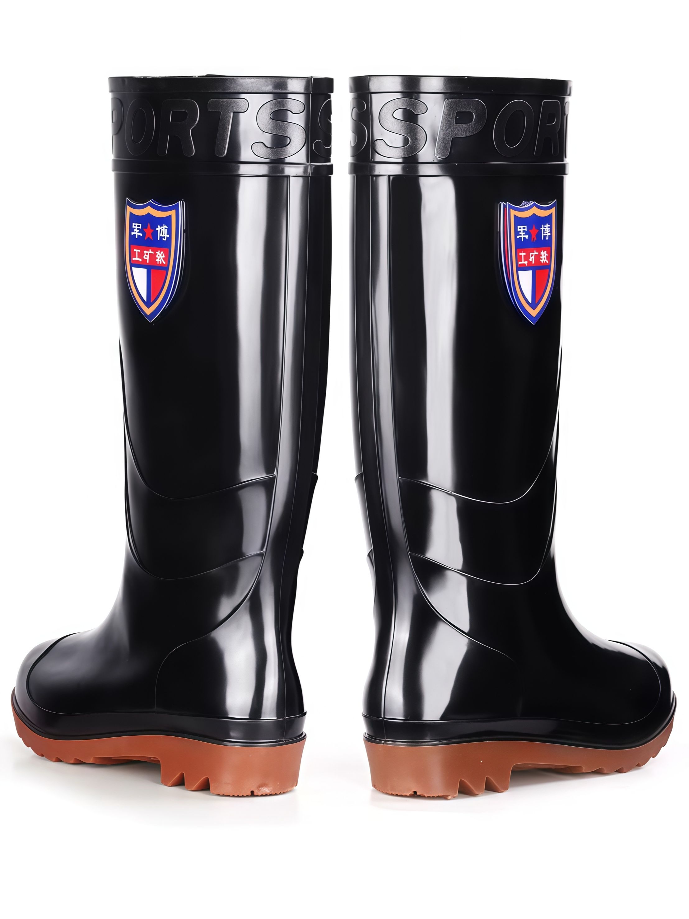 雨鞋男士中高筒厚底耐磨雨靴防水防滑工地短筒套鞋秋款低帮水胶鞋 - 详情图