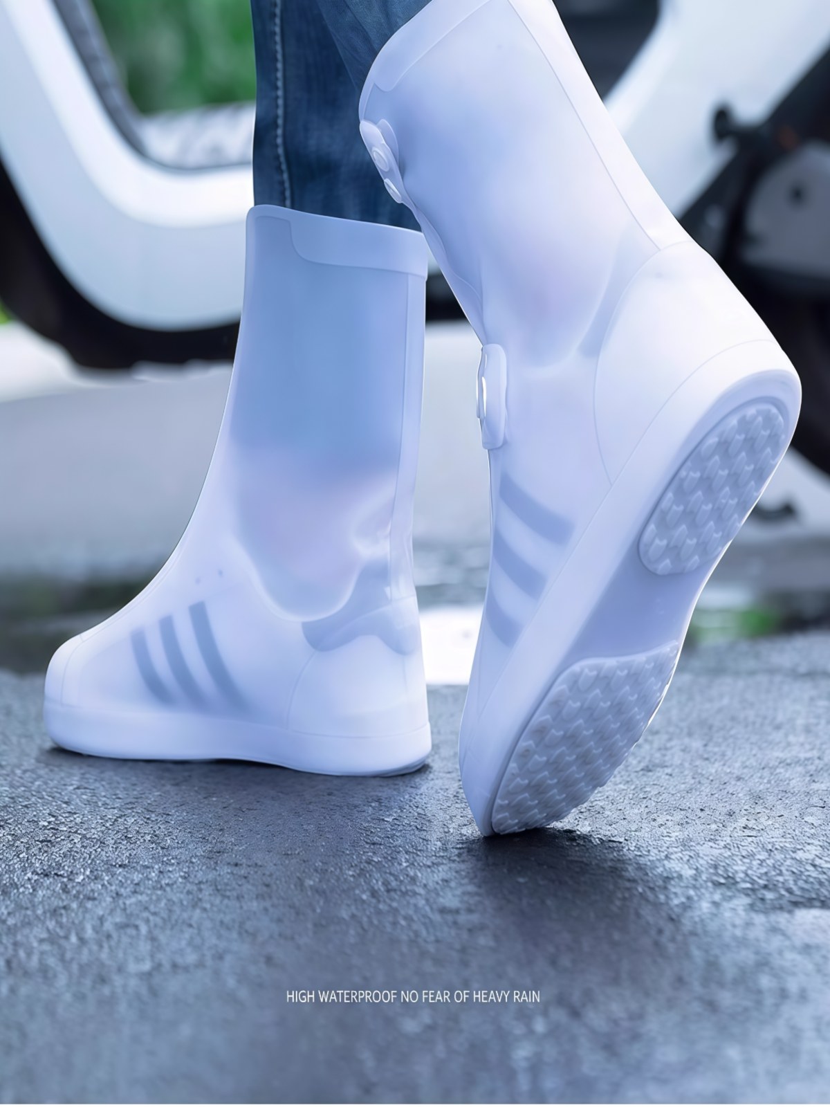 雨鞋男女款硅胶鞋套外穿防水防滑雨天雨鞋套加厚耐磨雨靴儿童水鞋 - 详情图