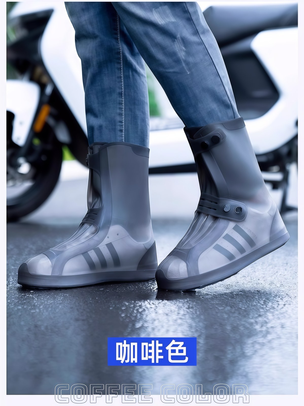 雨鞋男女款硅胶鞋套外穿防水防滑雨天雨鞋套加厚耐磨雨靴儿童水鞋 - 详情图