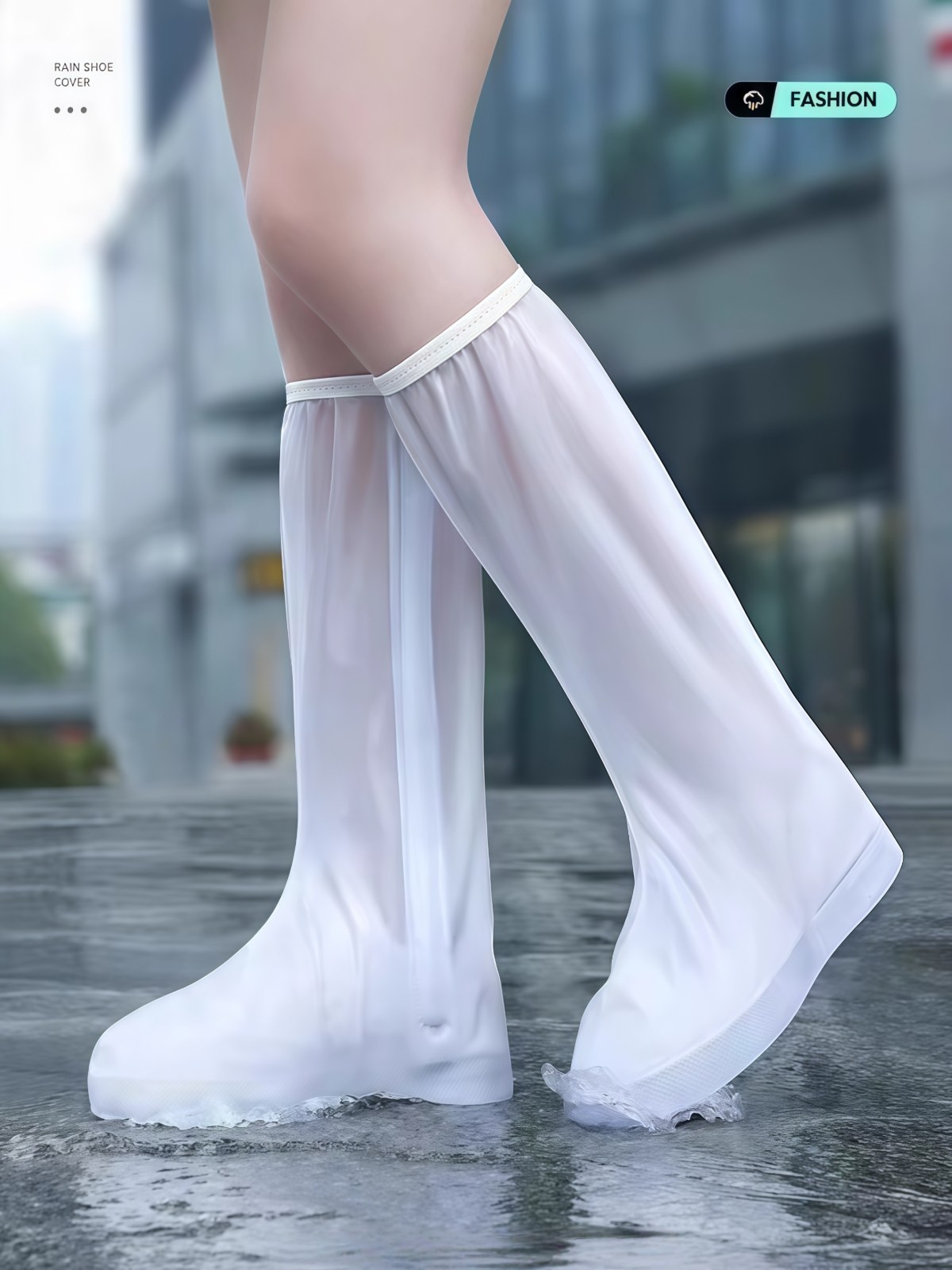 雨鞋套防雨防滑男女款加厚耐磨下雨外穿防水鞋套高筒脚套儿童雨靴 - 详情图