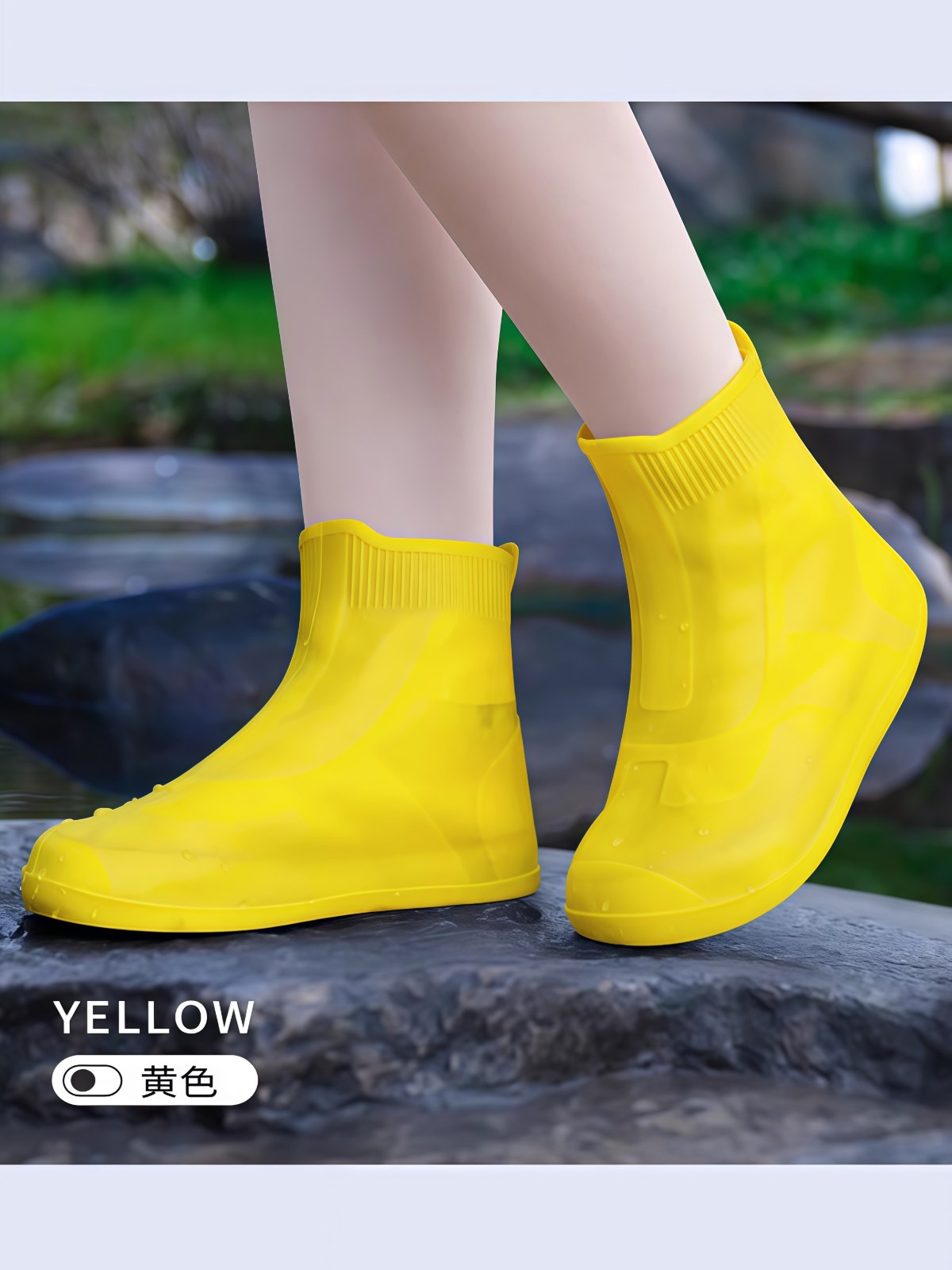 雨鞋套男女款防水鞋套外穿防滑防雨脚套加厚耐磨儿童硅胶雨天雨靴 - 详情图