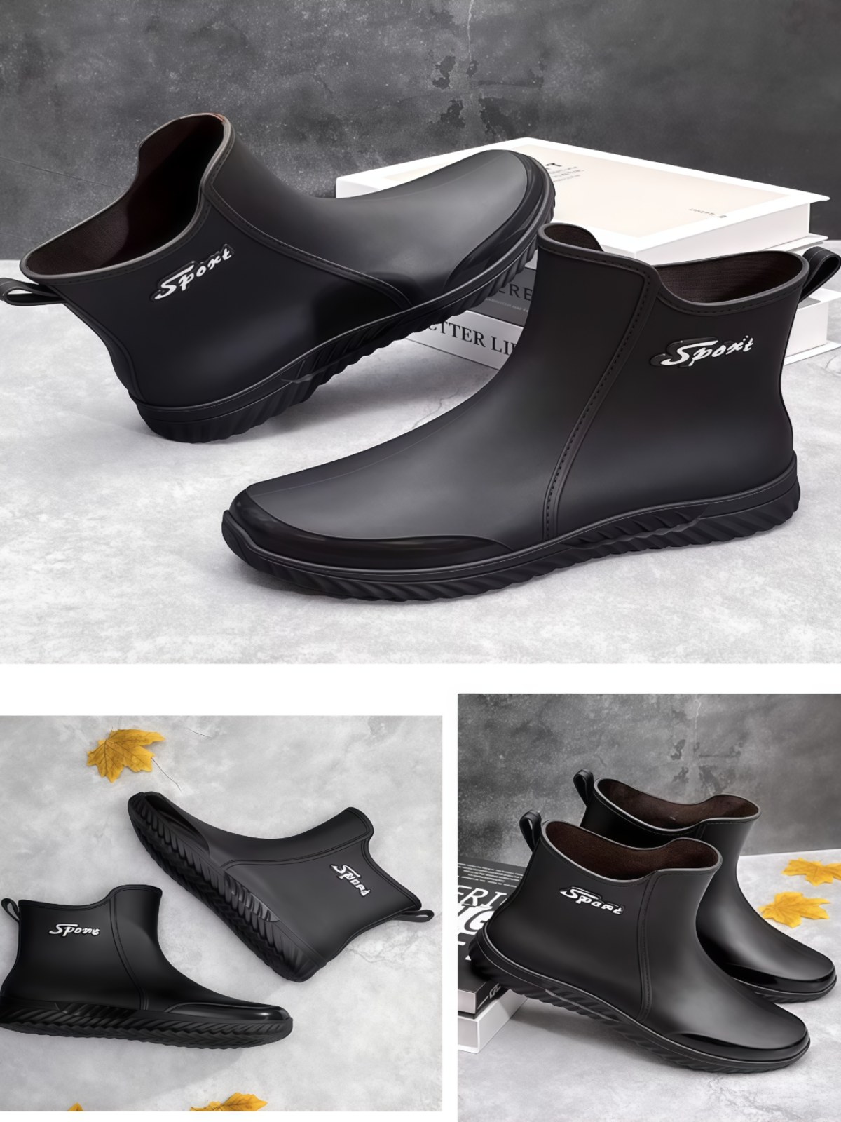 男士雨鞋防滑男款水鞋加绒2026新款钓鱼胶鞋工地赶海短筒防水雨靴 - 详情图