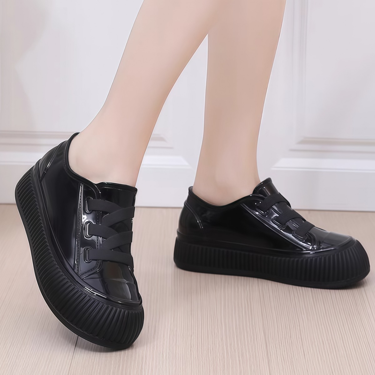 雨鞋女新款耐磨防水鞋时尚短筒雨靴厚底增高低帮水靴厨房洗车胶鞋