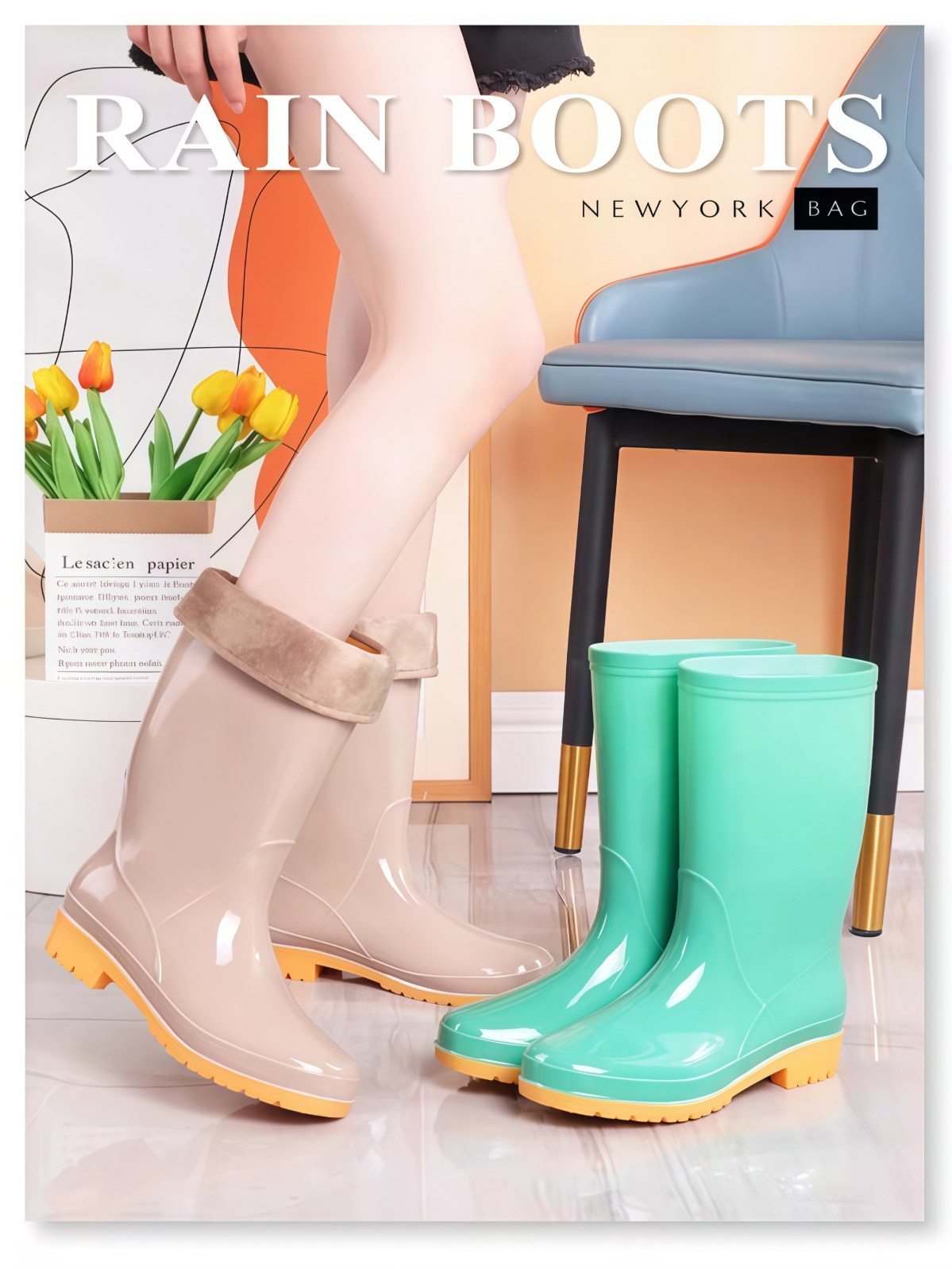 雨鞋女款2026新款水鞋防水防滑硅胶鞋成人时尚外穿厨房工作雨靴夏 - 详情图