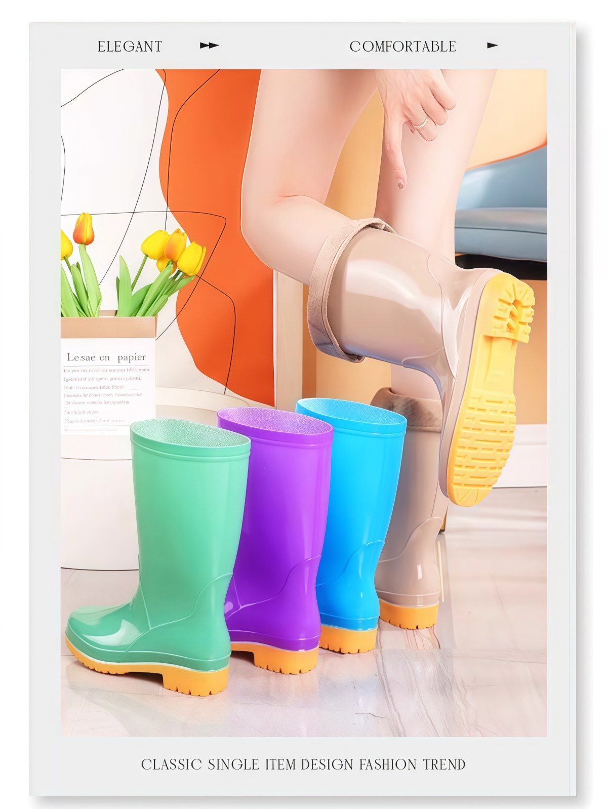 雨鞋女款2026新款水鞋防水防滑硅胶鞋成人时尚外穿厨房工作雨靴夏 - 详情图