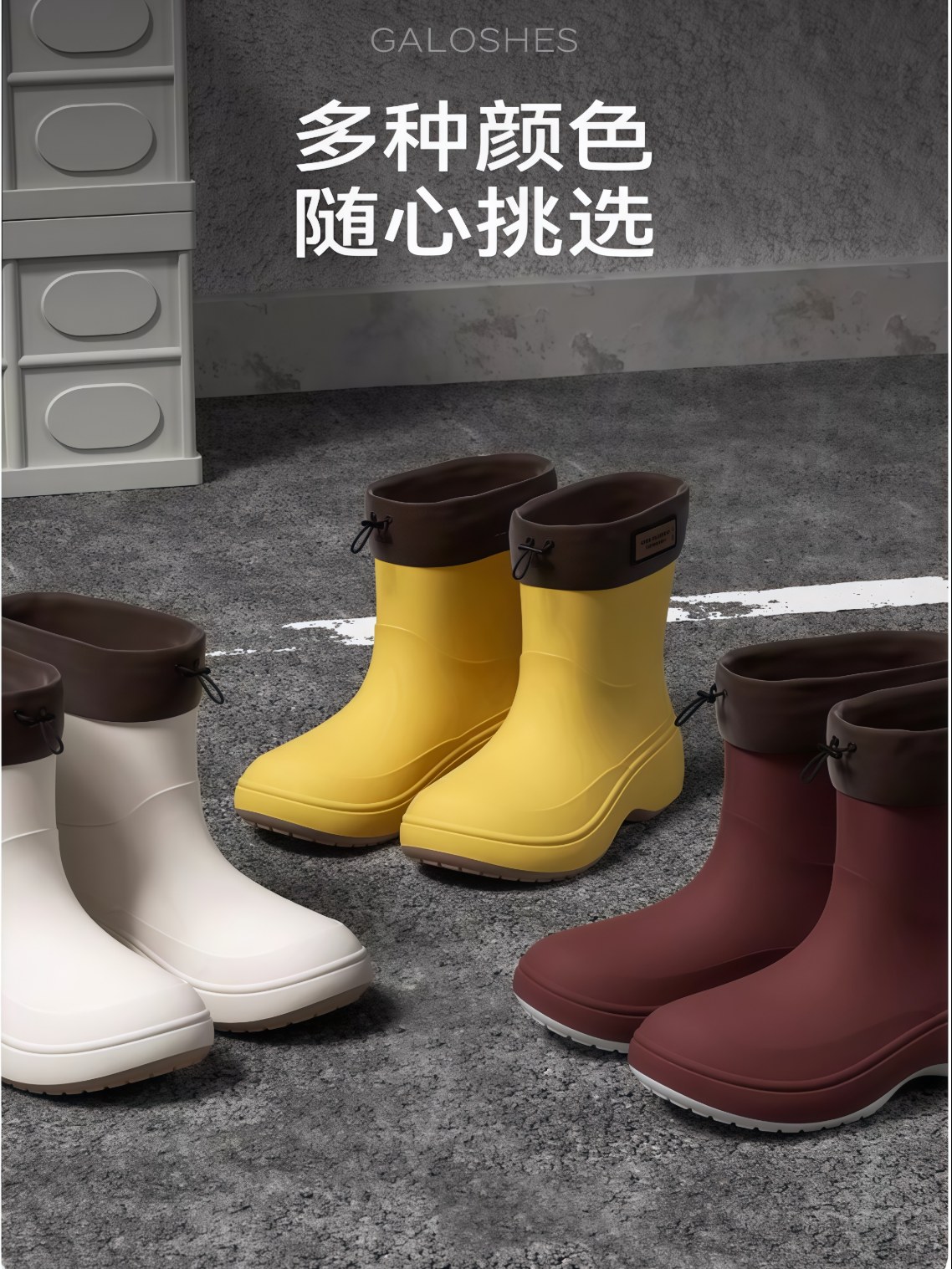 2026新款短筒雨鞋女款防滑防水时尚加厚耐磨洗车雨天外穿雨靴胶鞋 - 详情图